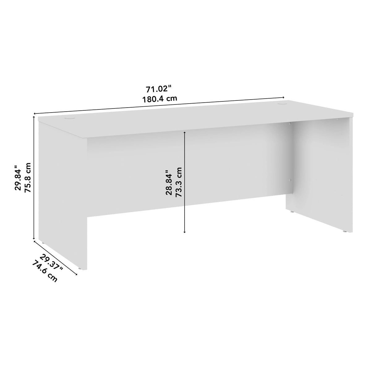 72W x 30D Office Desk in Natural Elm Engineered Wood G71651