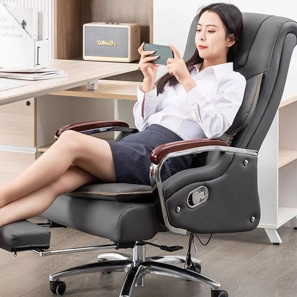Leather Office Chair with Wheels C432917