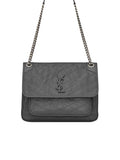Crinkled Vintage Leather Medium Chain Bag I934