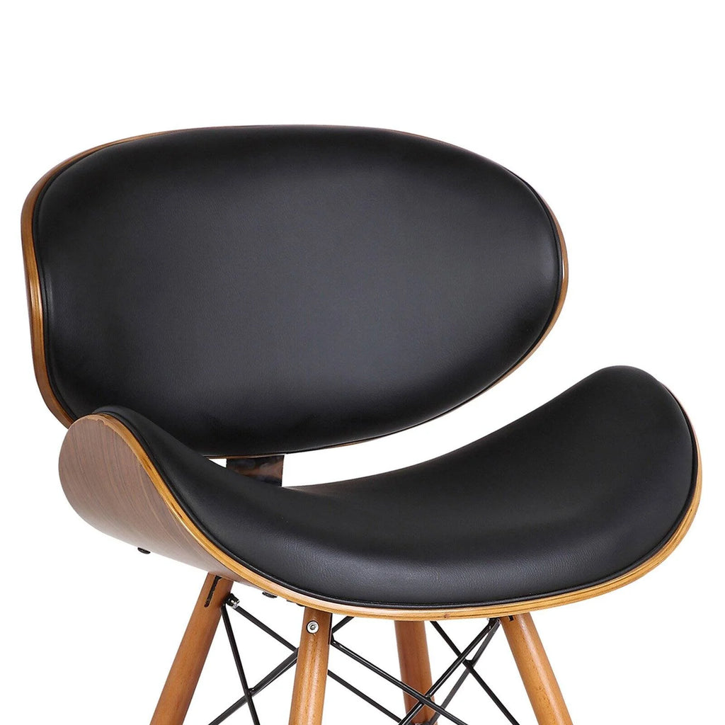 Black Faux Leather Mid-Century Dining Chair C608334