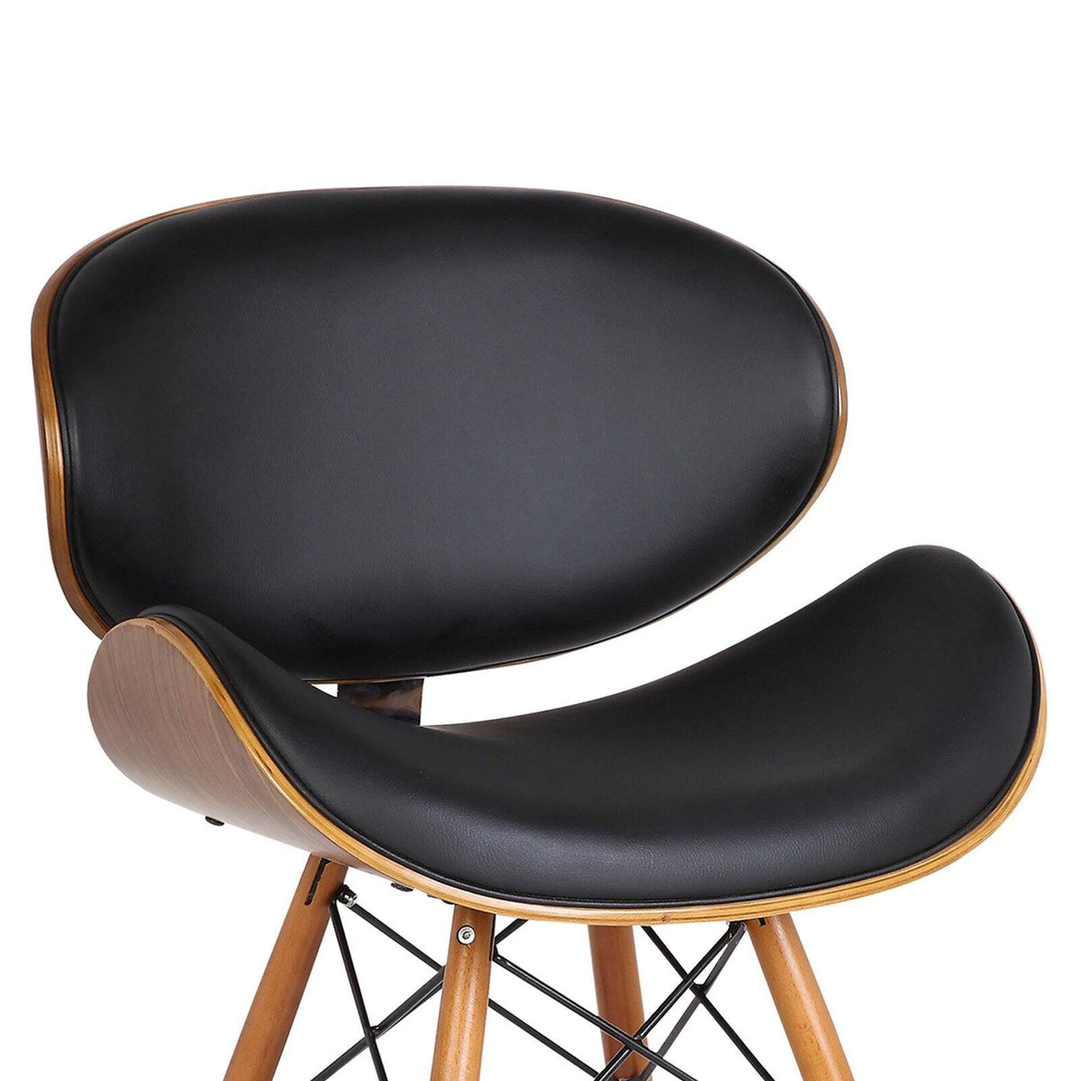 Black Faux Leather Mid-Century Dining Chair C608334