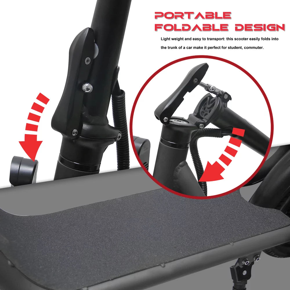 Foldable Electric Scooter with Seat and Carry Basket V777769