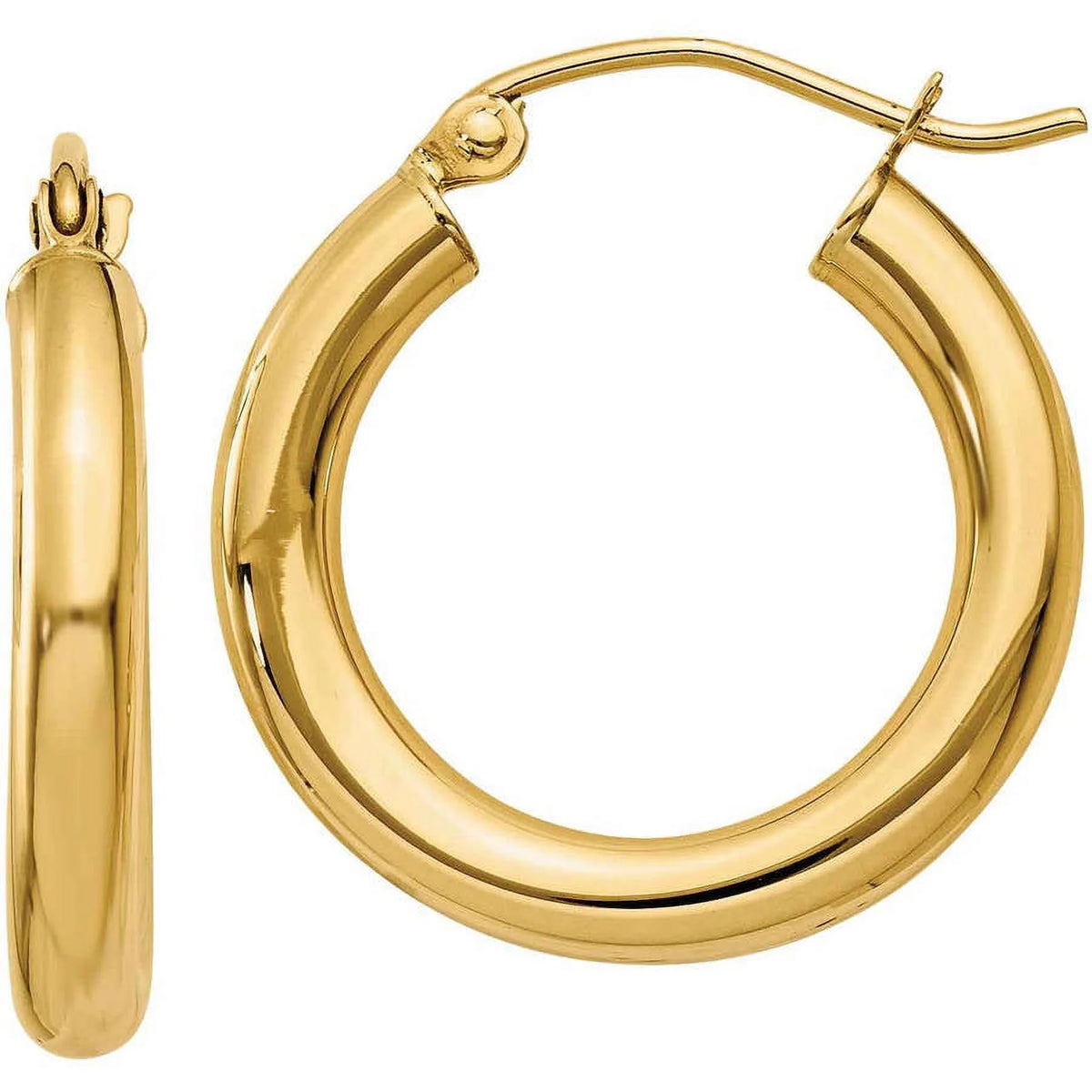10 Karat Yellow Gold Tube Hoop Earrings V312483