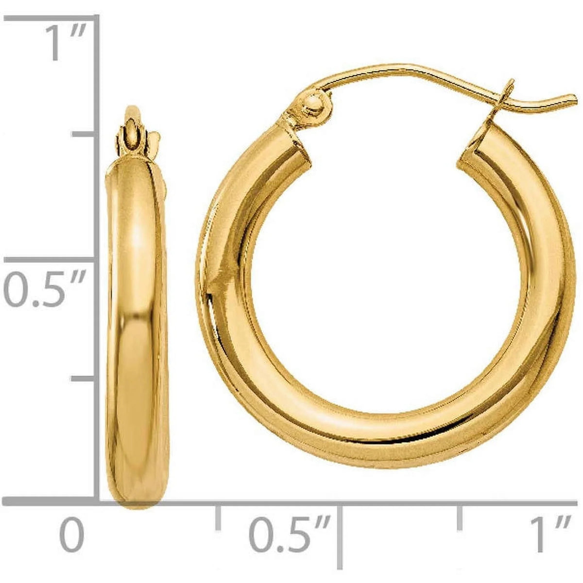 10 Karat Yellow Gold Tube Hoop Earrings V312483