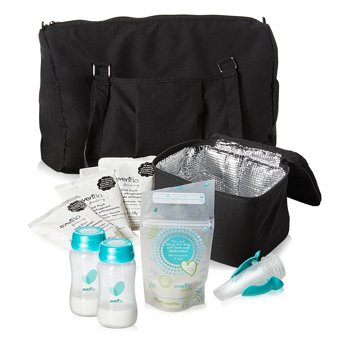 Breast Pump Accessories, Milk Storage Bags, Collection Bottles, Adapters, Ice Packs and Cooler C6333