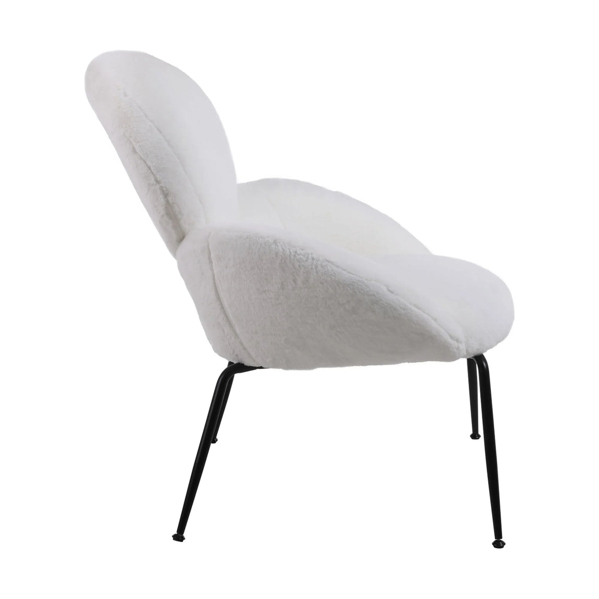 Sherpa Accent Armchairs with Black Metal Legs W7484