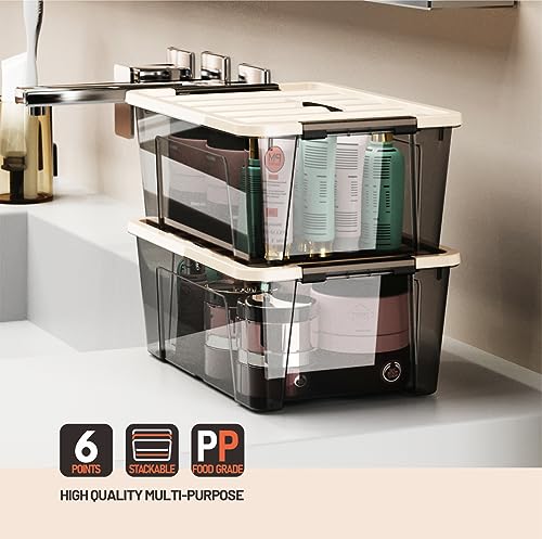 Clear Storage Bins with Lids, 6-Pack S96043