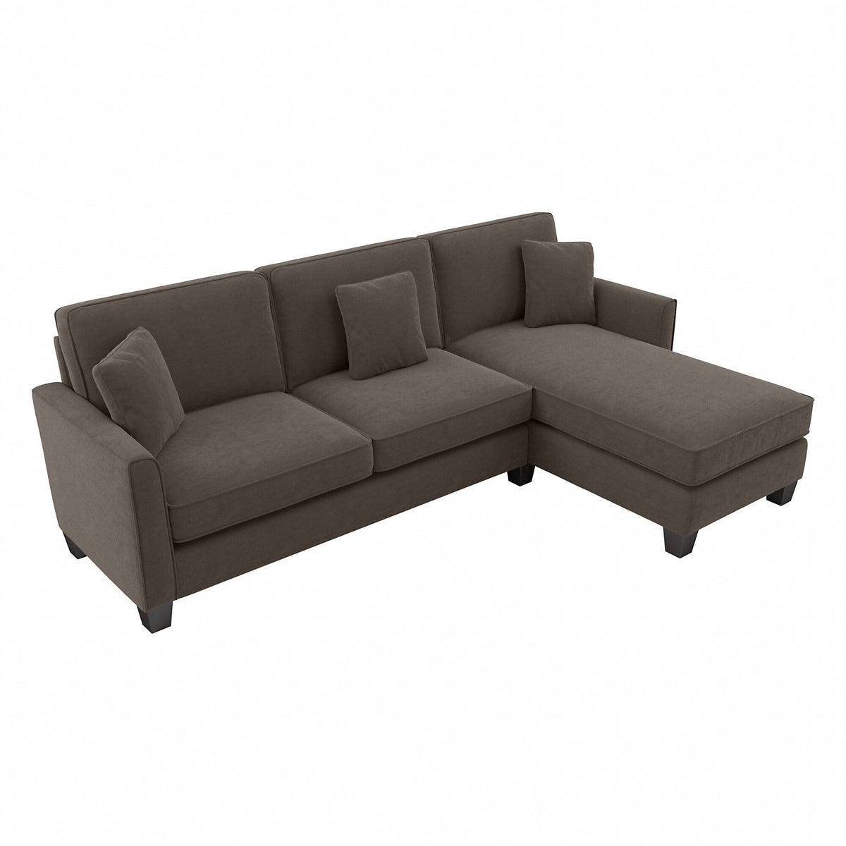 Dark Gray Microsuede Sectional Couch with Reversible Chaise F126
