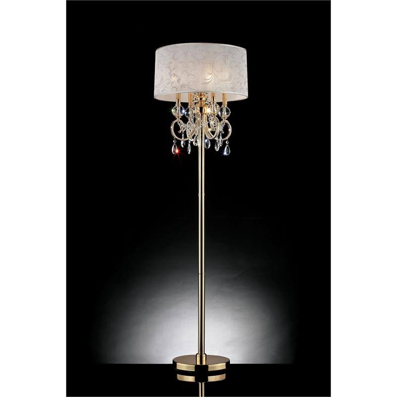 Gold Metal and Crystal Floor Lamp K69319
