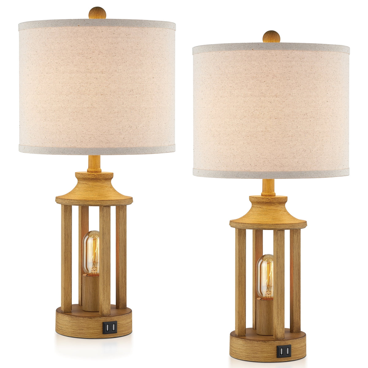3 Way Dimmable Touch Control Table Lamps Set of 2 with USB Ports N103012