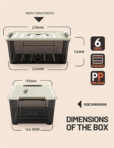 Clear Storage Bins with Lids, 6-Pack S96043