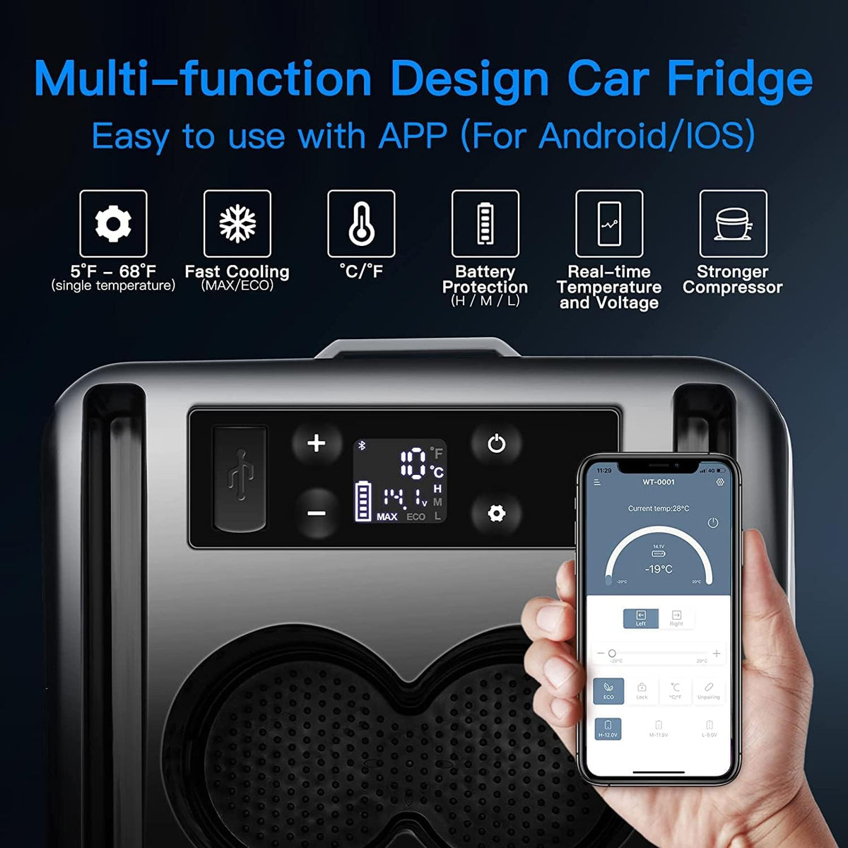 12 Volt Portable Car Refrigerator Freezer, 16 Quart D4558