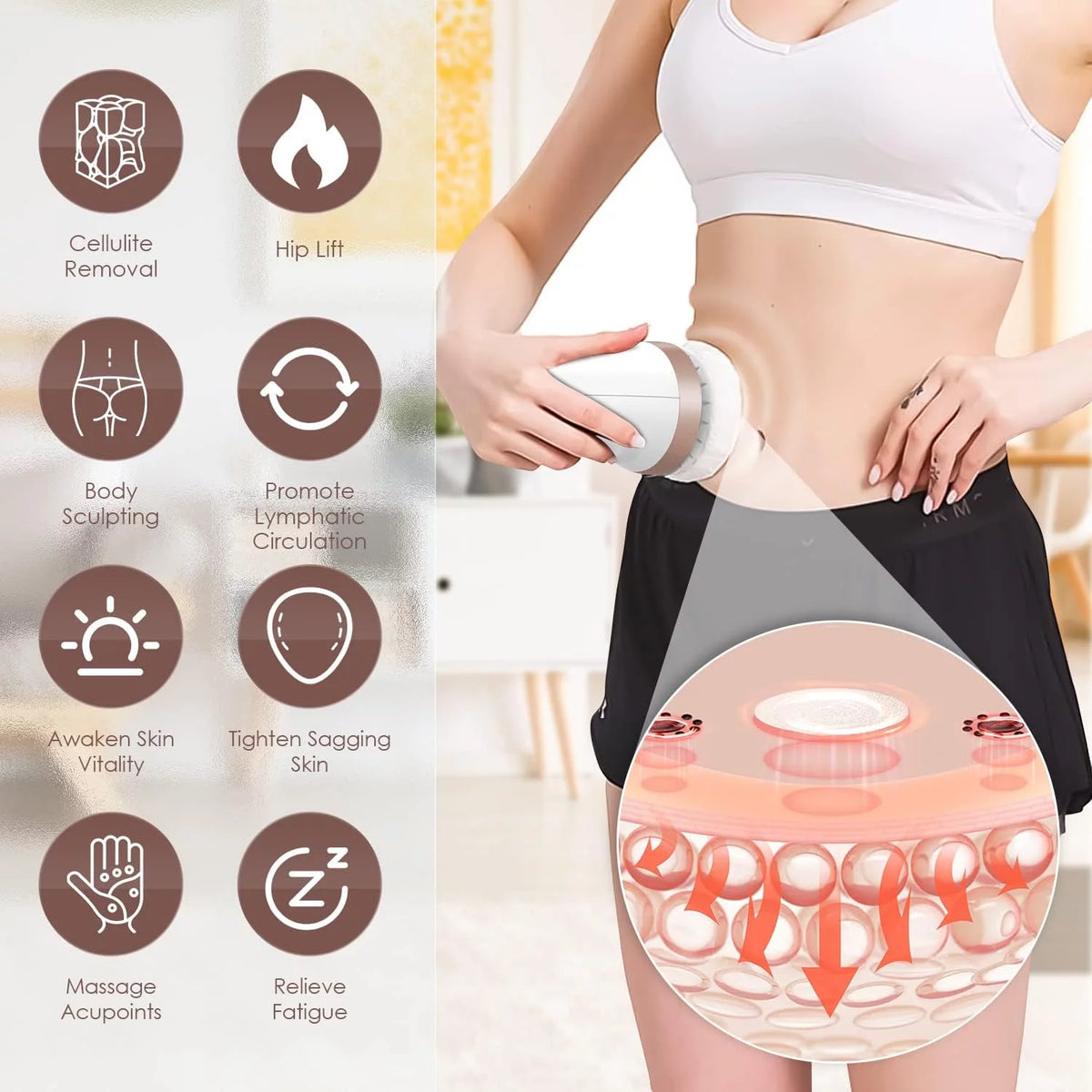White Cellulite Massager Device S87283