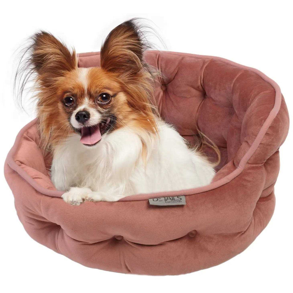 Mini Tufted Velvet Round Cuddler Pet Bed Q961668