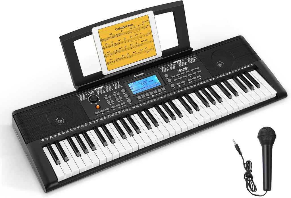 61 Key Full Size Electric Piano with Piano Stand, Stool, Microphone F136099
