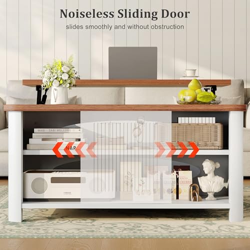 White Lift Top Coffee Table with Storage H657