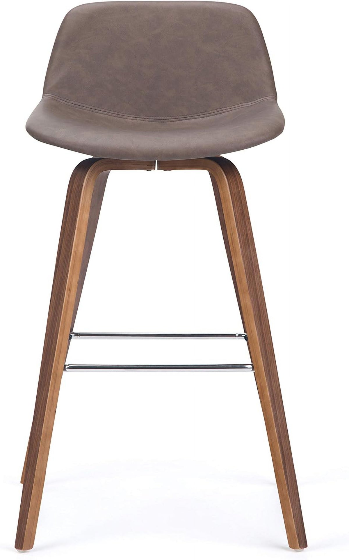 Distressed Chocolate Brown Vegan Faux Leather Bentwood Counter Height Stool Set Of 2 K650