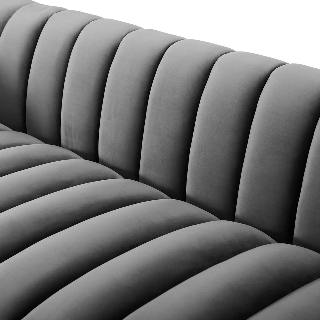 Grey Velvet Sofa G67314