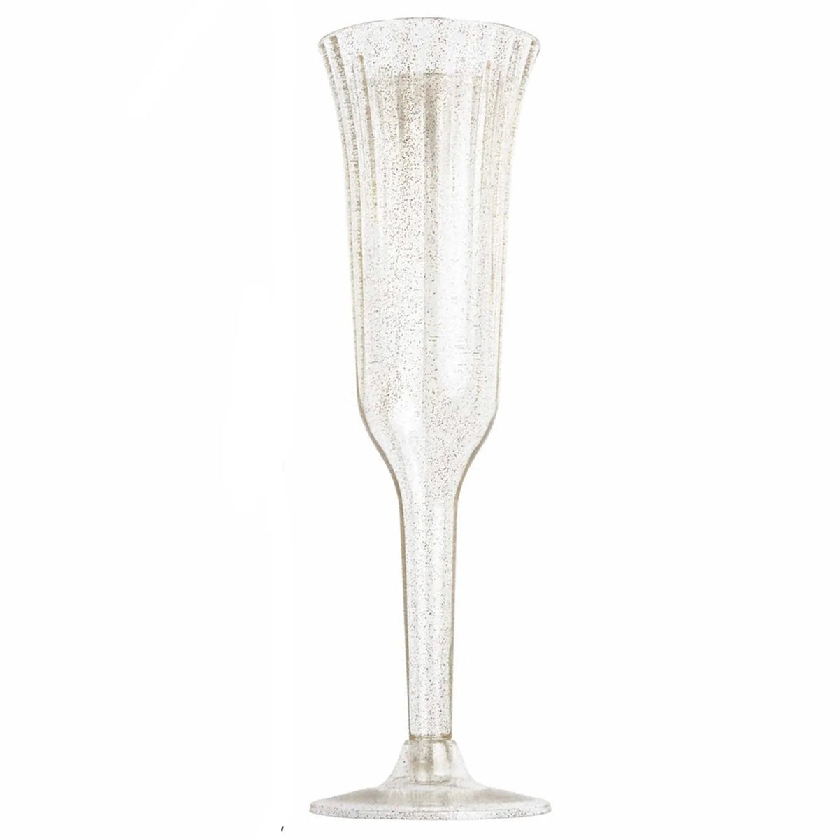 60 Pcs Gold Glitter Clear Plastic Champagne Flutes X29807