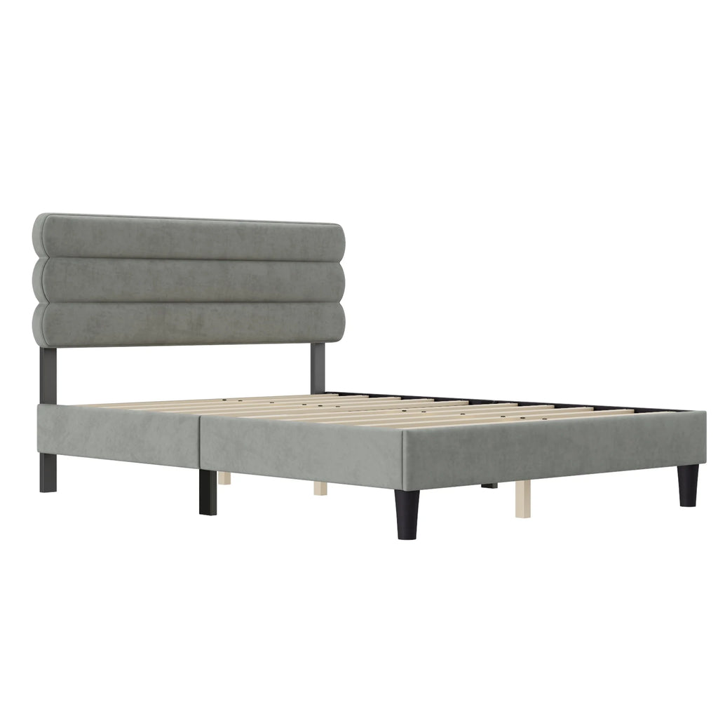 Queen Size Bed Frame Light Gray G54043