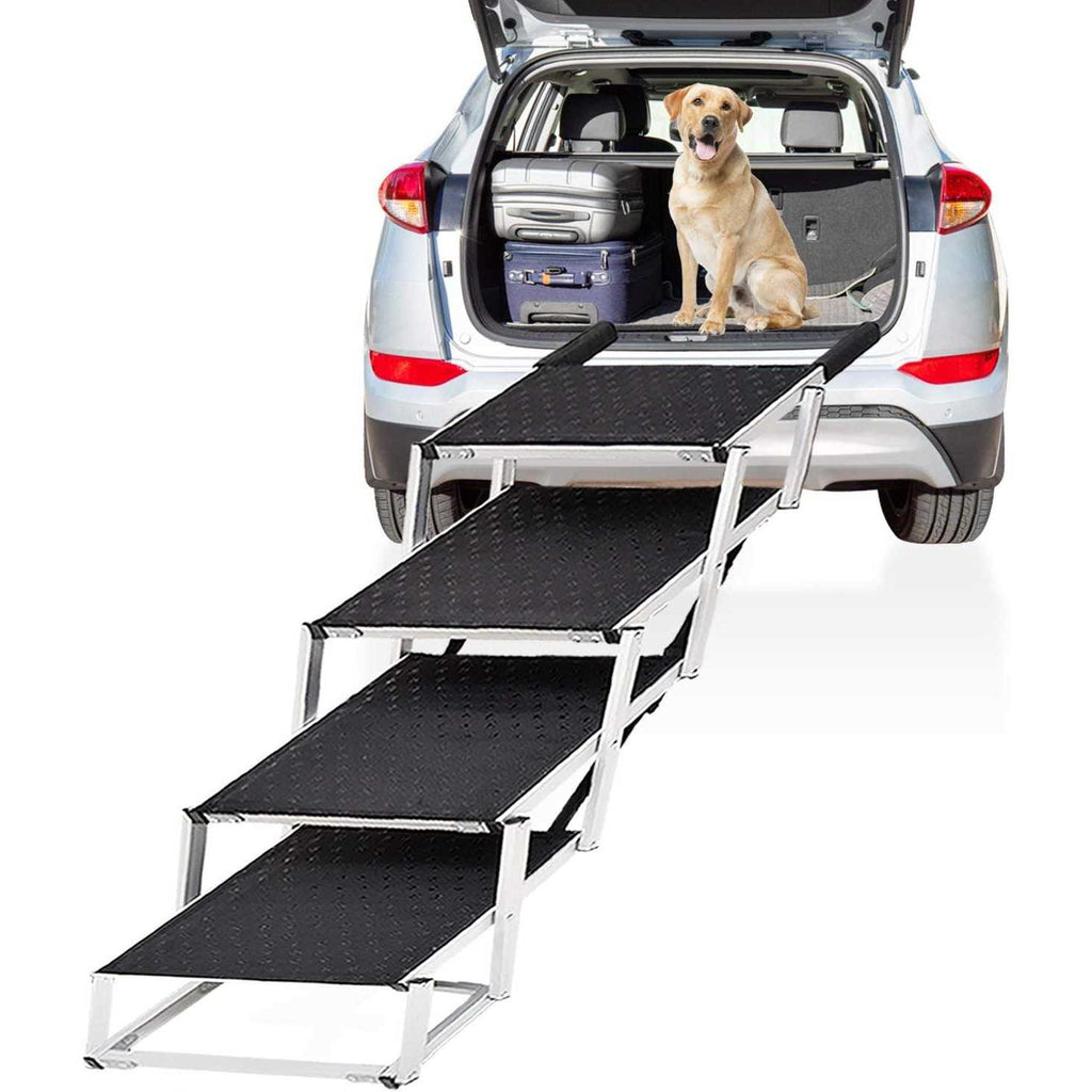 Extra Wide Foldable Dog Car Stairs with Nonslip Surface F129