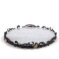 Gold Leaf Marble Lazy Susan with Metal Base H389