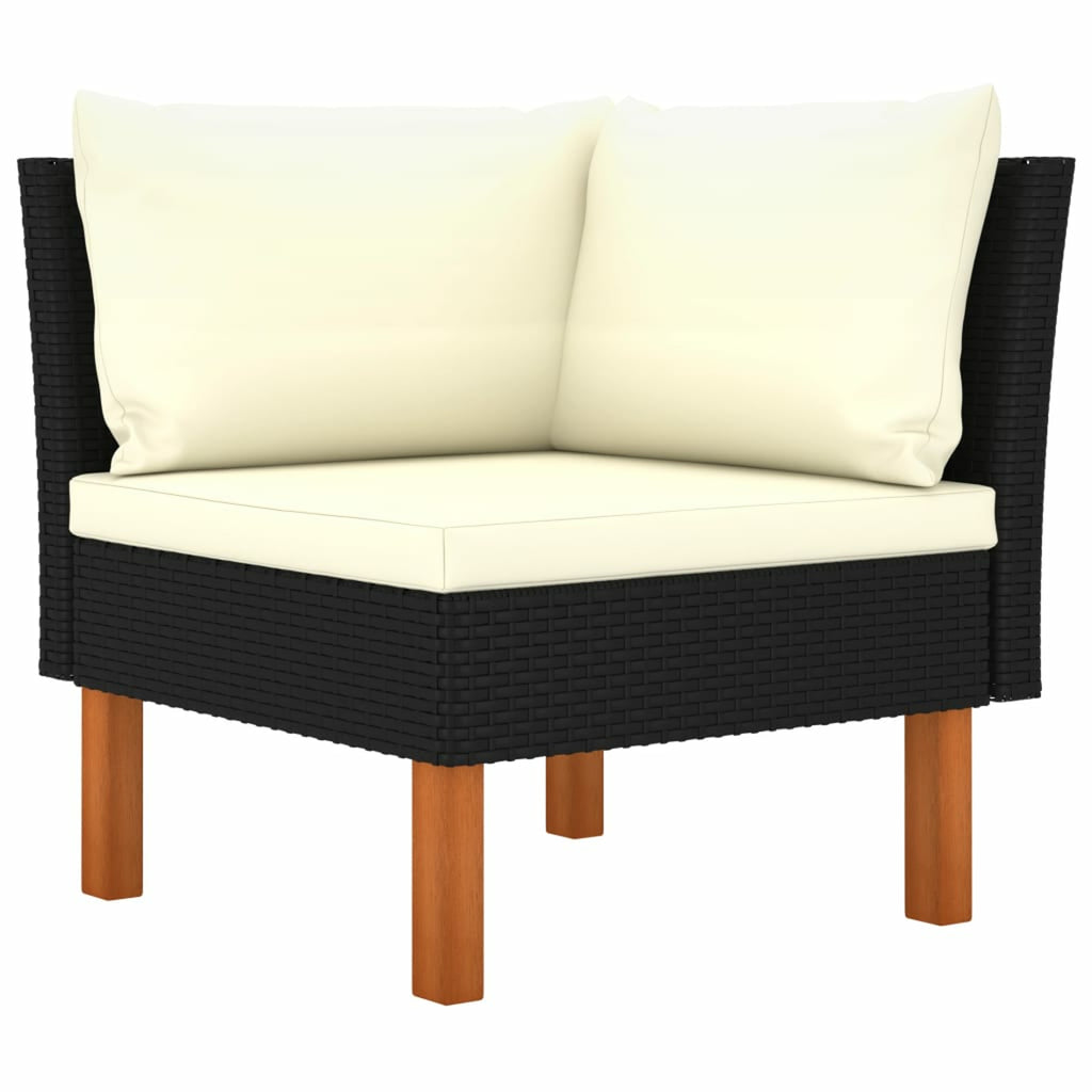 8 Piece Cream White Cushioned Poly Rattan Sectional Outdoor Furniture Set P8231