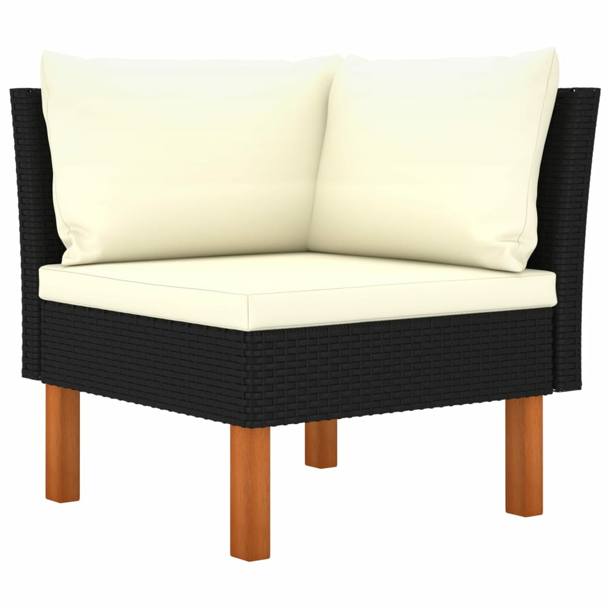 8 Piece Cream White Cushioned Poly Rattan Sectional Outdoor Furniture Set P8231
