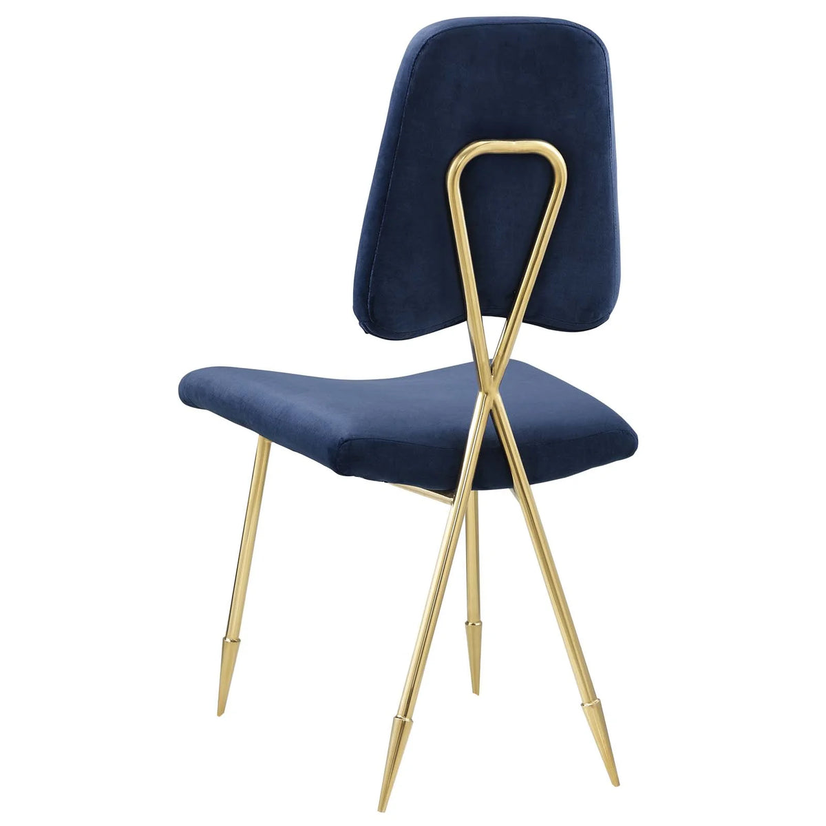 Navy Blue Velvet Side Chair B3559