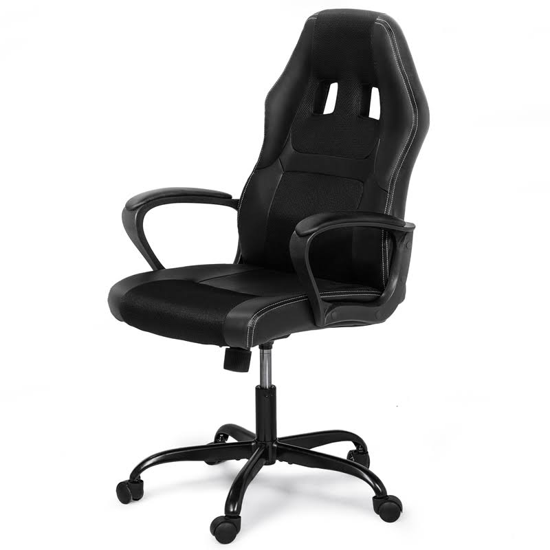 Black PU Leather Office Chair with Metal Base Q60658