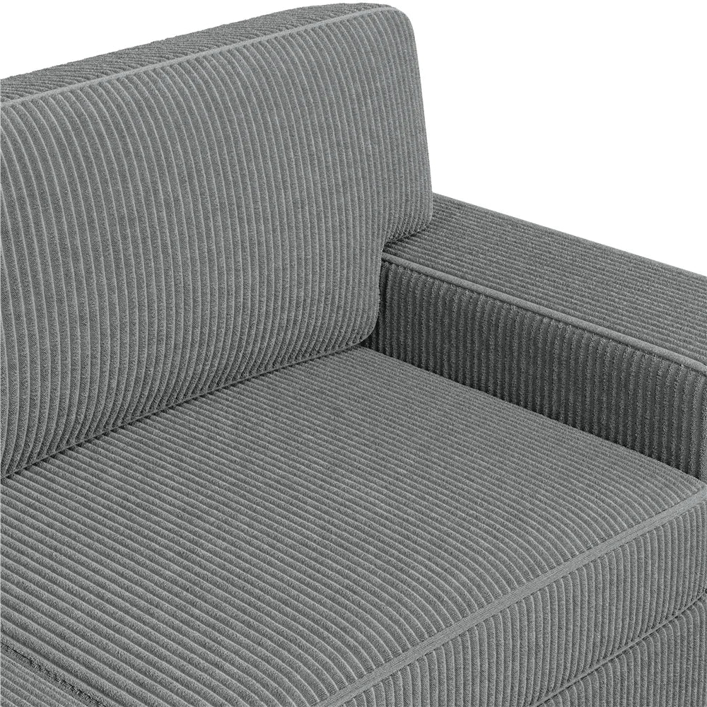 83.5'' W 2-Seater Corduroy Fabric Sofa Couch with USB Charging Ports, Ivory T301381