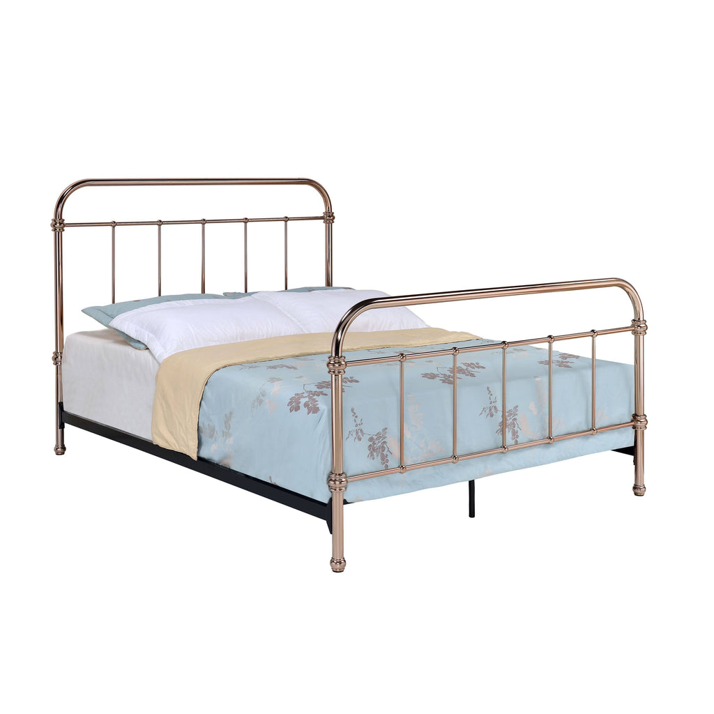 Rose Gold Metal King Bed M758