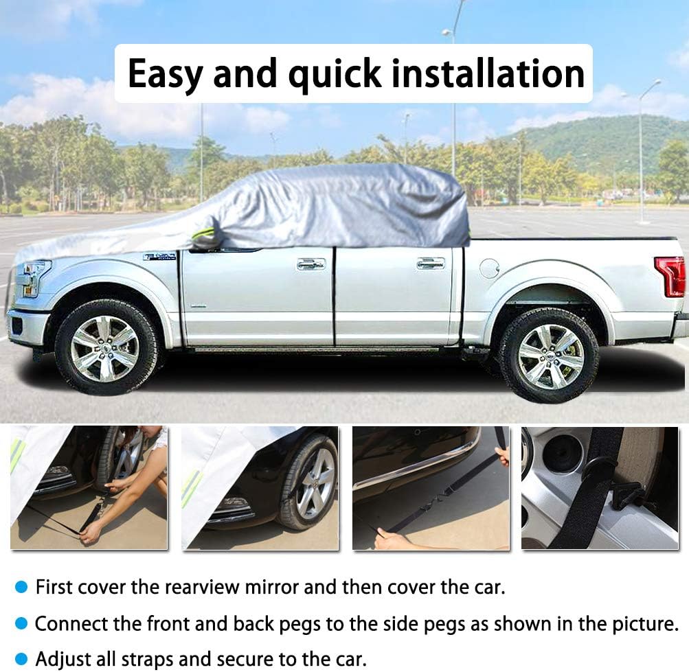 Half Car Cover Waterproof 210D Oxford Fabric X505615