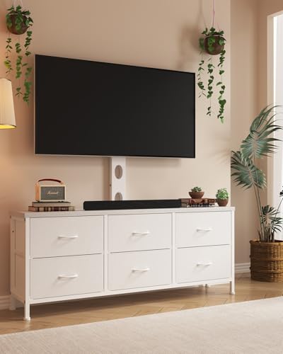 Black TV Stand with Mount and 6 Drawer Dresser B936116