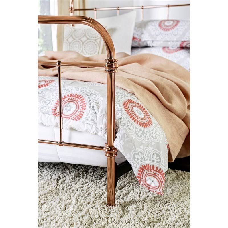 Rose Gold Metal King Bed M758