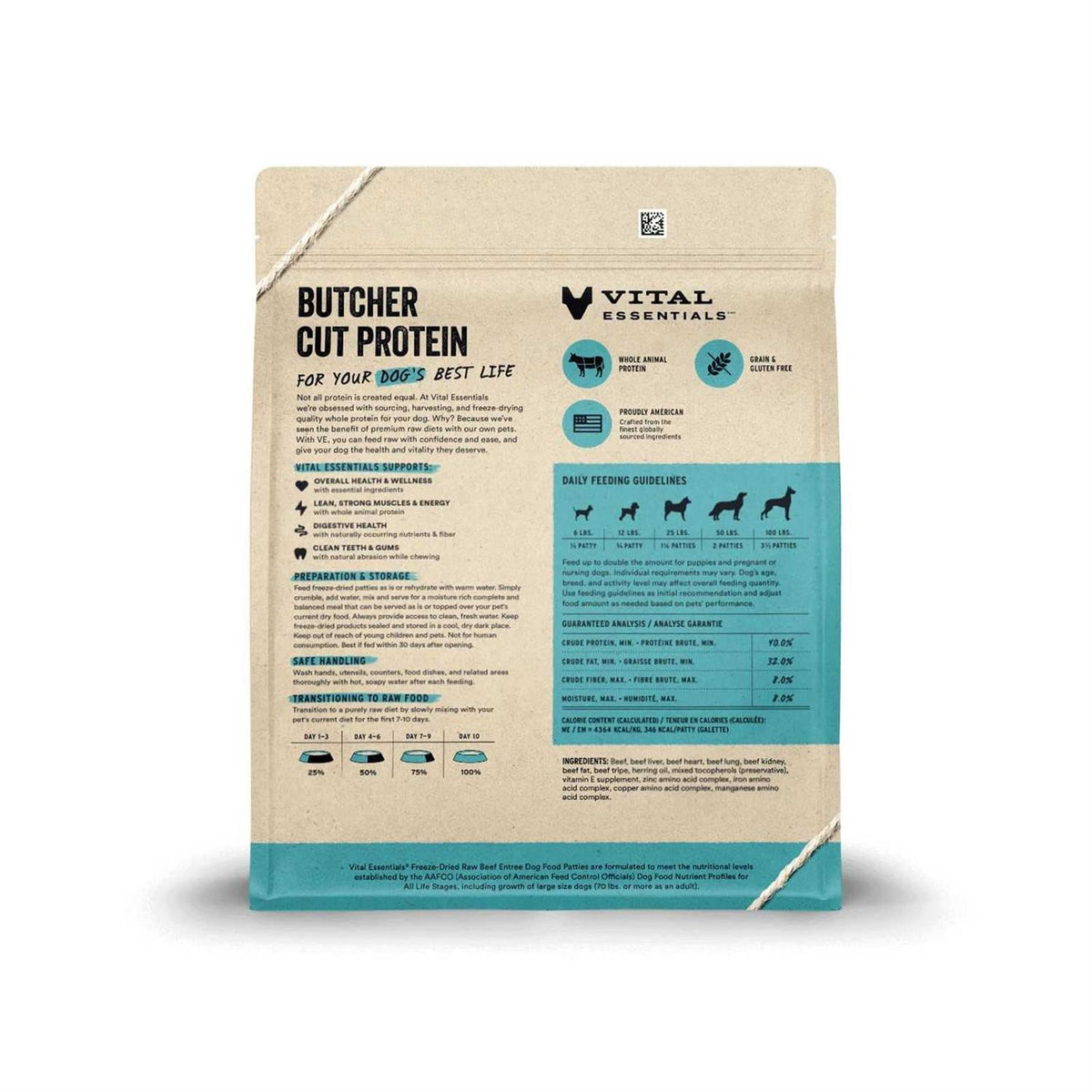 Beef Entree Patties Freeze-Dried Raw Dog Food N22666