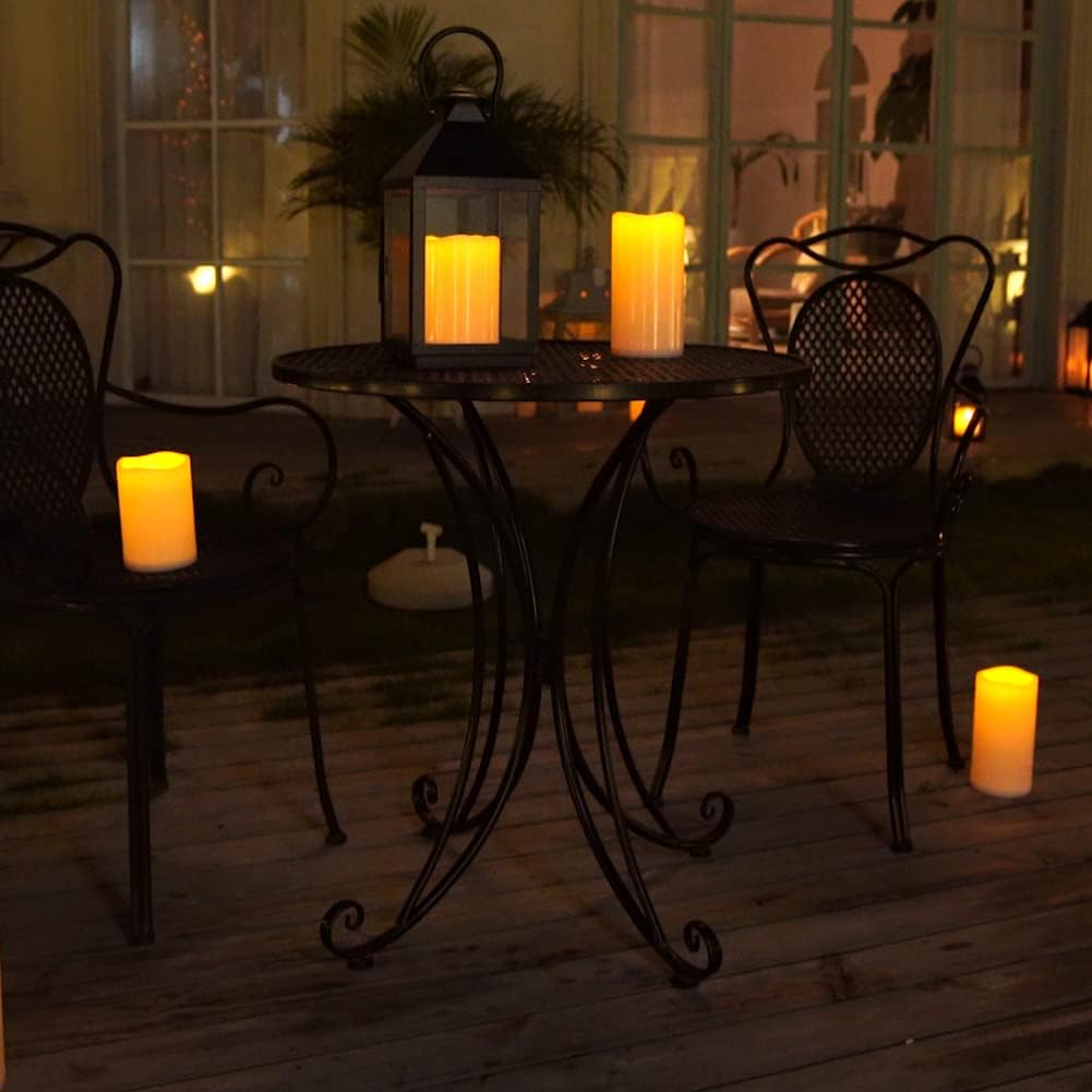 4 x Waterproof Flameless LED Pillar Candles, Set of 6 F563