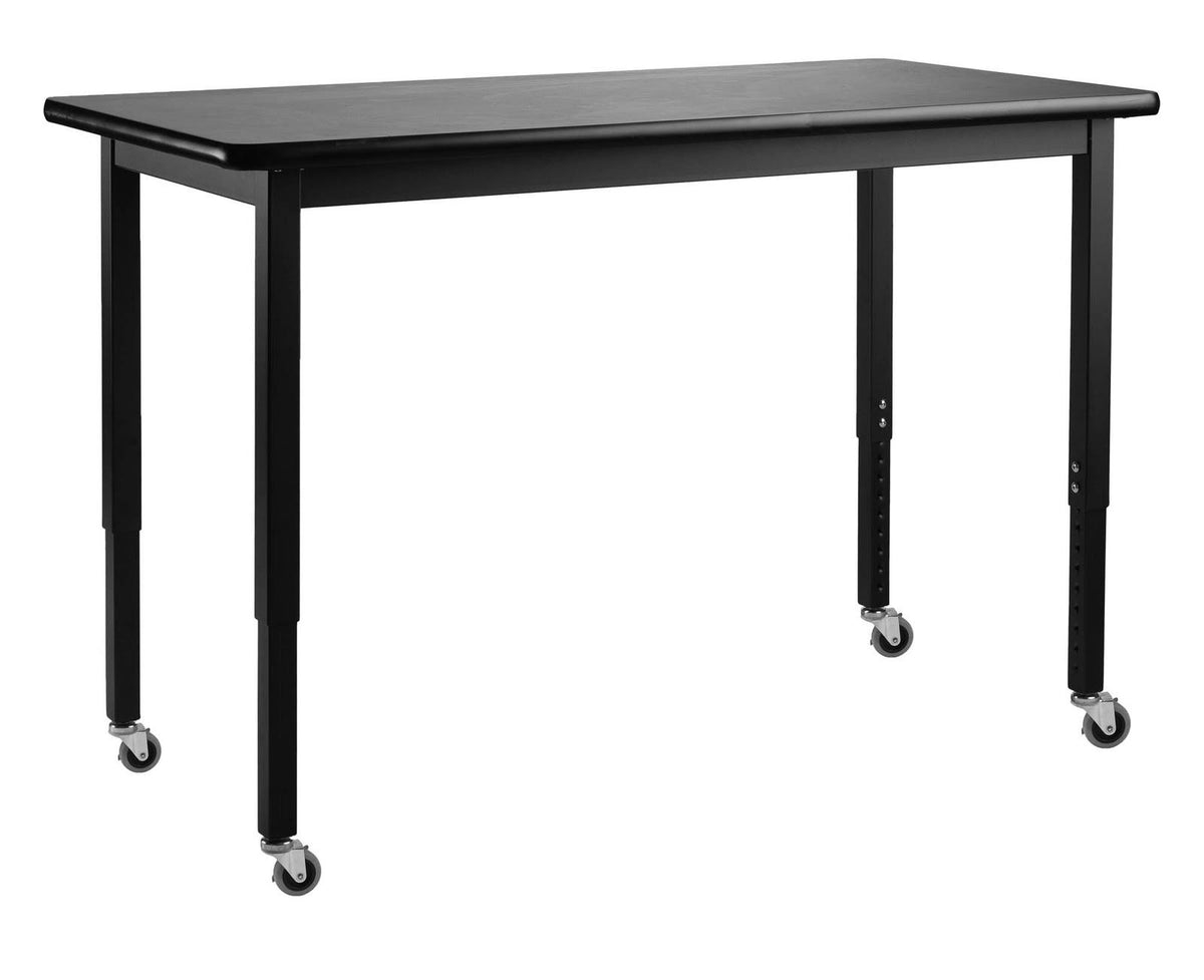 Black Frame Adjustable Height Table with Casters M390574
