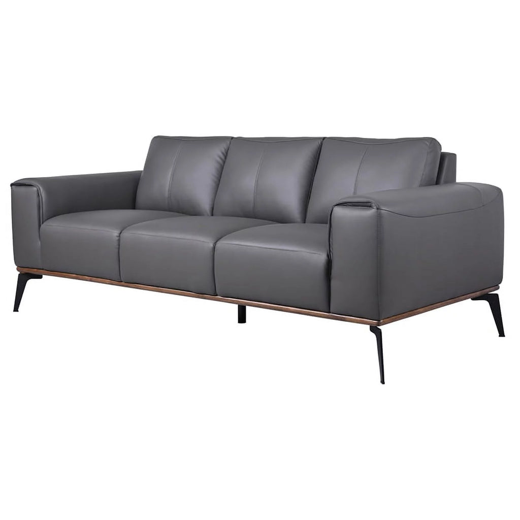 Gray Top Grain Leather Sofa Y5573