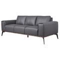 Gray Top Grain Leather Sofa Y5573
