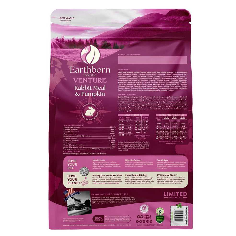 Grain Free Rabbit Meal Pumpkin Dry Dog Food Z27445