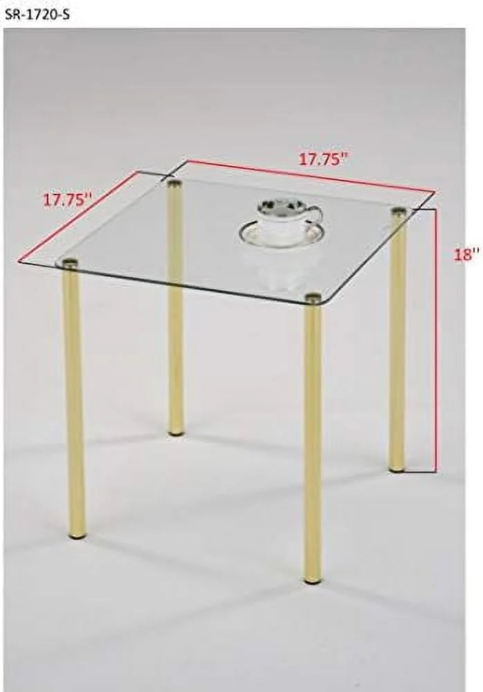 Square Metal/Glass Side Table O9649