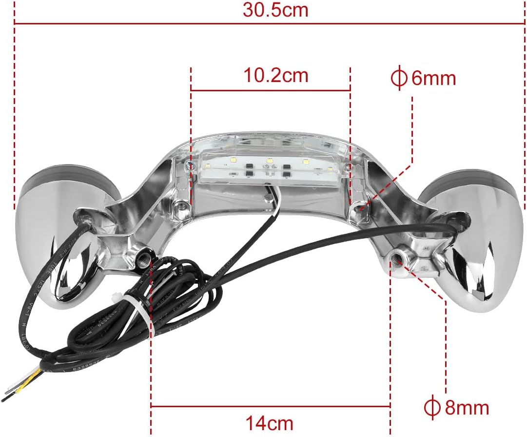 Front Turn Signal Light Kit & LED Taillight with License Plate Illumination + Rear Turn Signal Light Bar Bullet Style Blinker Indicator B439305