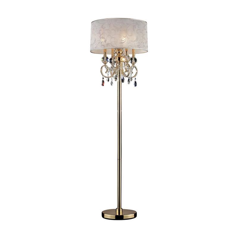 Gold Metal and Crystal Floor Lamp K69319