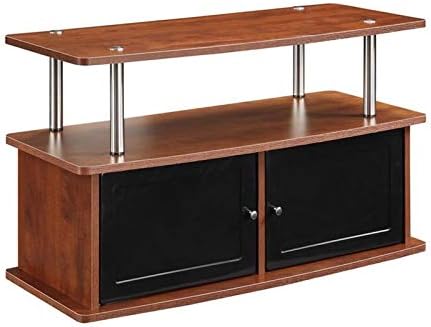 White 2 Storage Cabinet TV Stand U2939