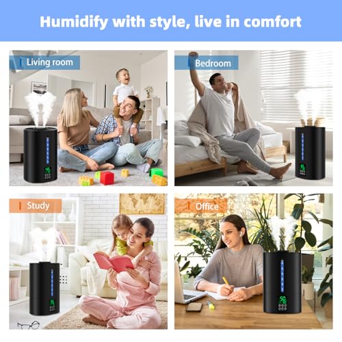 6L Cool and Warm Humidifiers Black O210