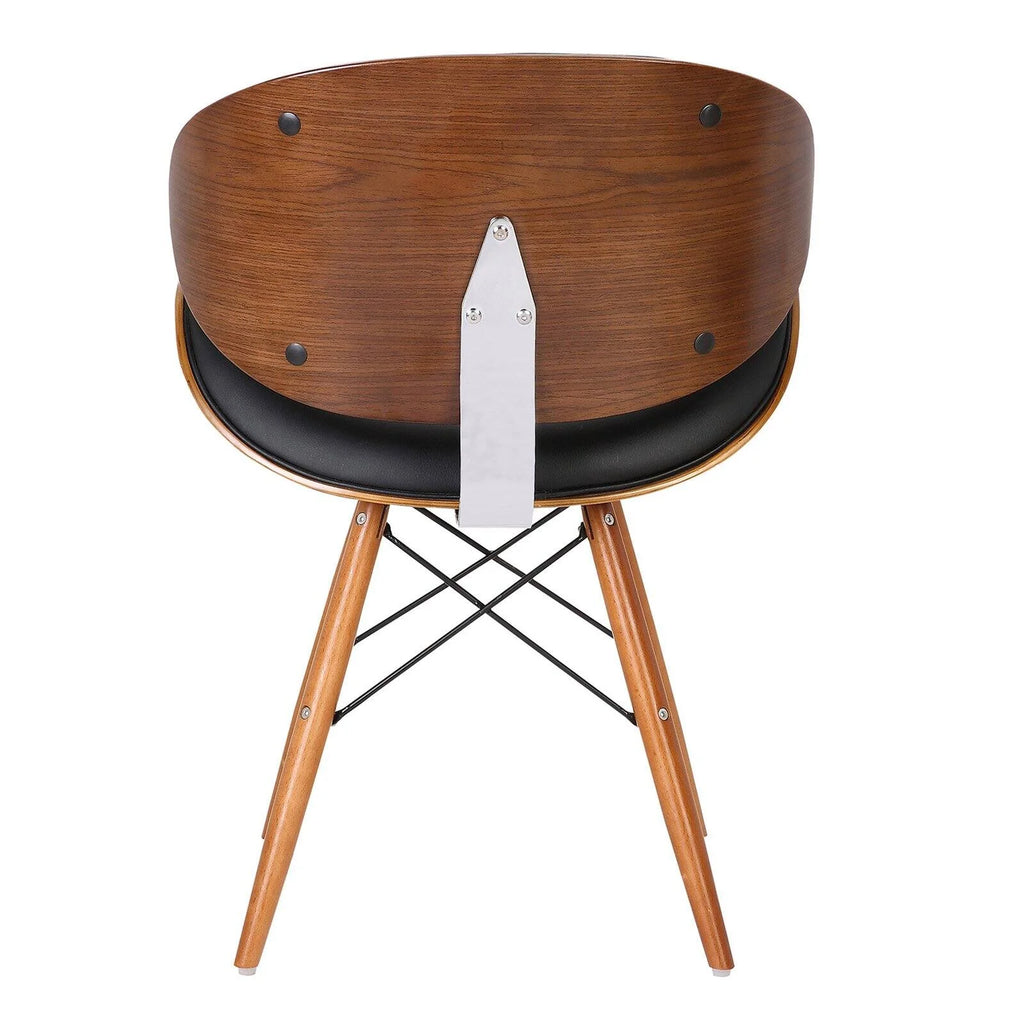 Black Faux Leather Mid-Century Dining Chair C608334