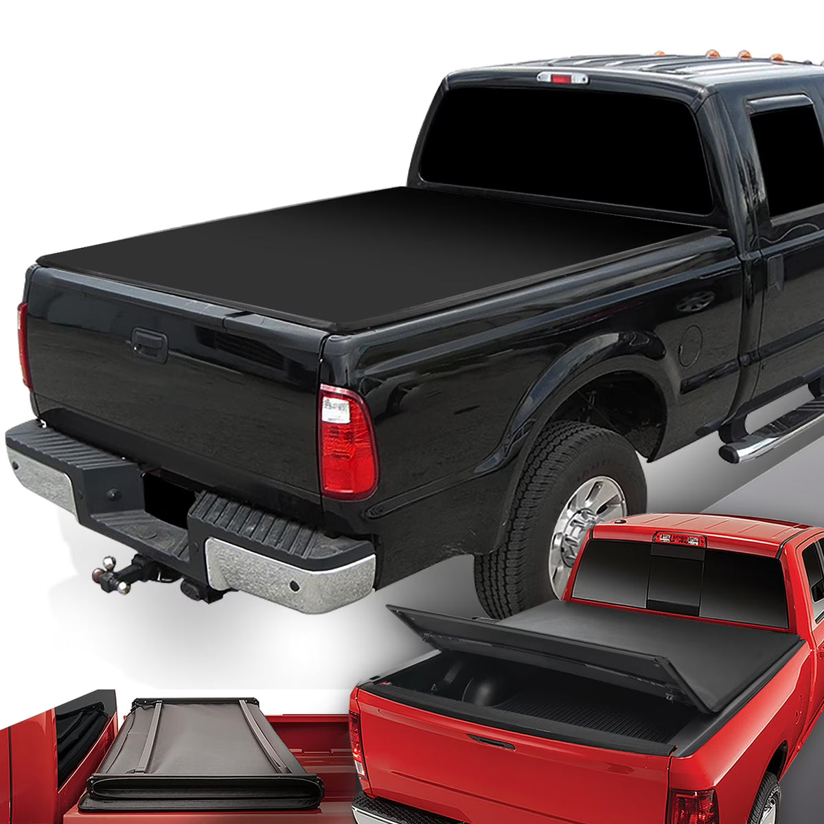 Adjustable Tri-Fold Soft Top Tonneau Cover Z789