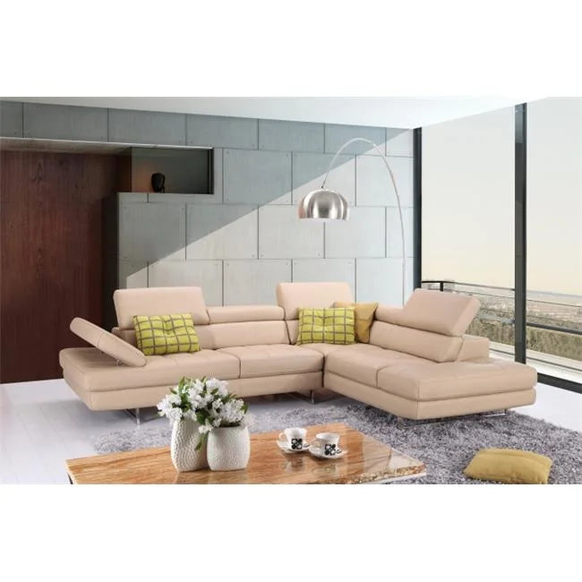 Italian Leather Right Hand Facing Sectional R568