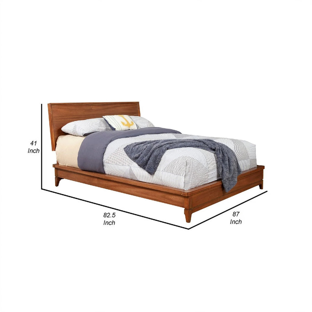 King Platform Bed with Sleigh Panel Headboard E643